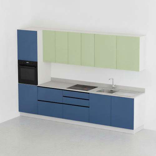 Immagine di Cucina Lineare Sinistra con Gola