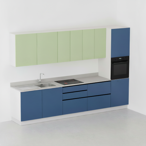 Immagine di Cucina Lineare Destra con Gola