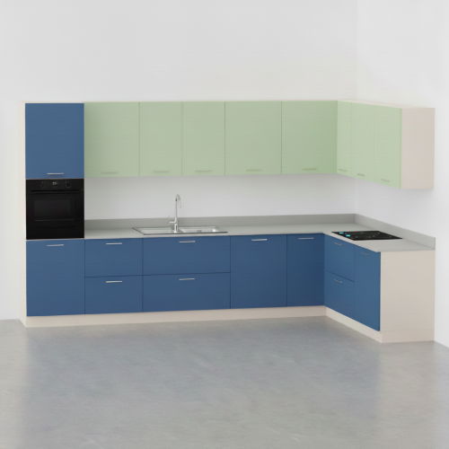 	Cucina angolare Destra su misura con maniglia Modello Configurabile Online