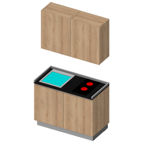 Cucina preconfigurata 120 cm con gola e lavello sinistro Modello configurabile online