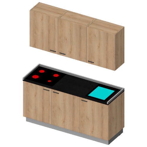 Immagine di Cucina 180 cm MANIGLIA Lav. Dx